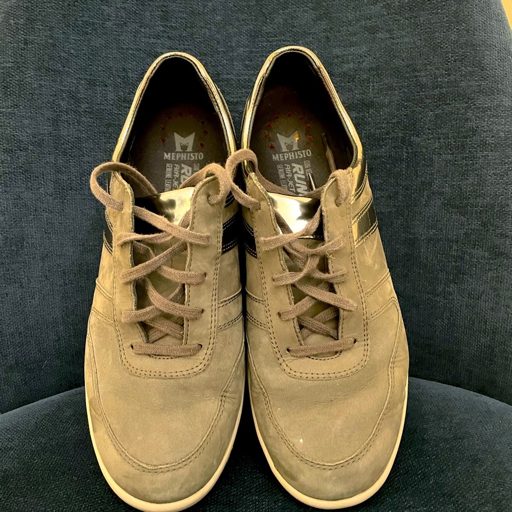 Mephisto Women's Rebeca Grey Lace Up Classic Suede Leather Sneaker Size 10